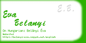 eva belanyi business card