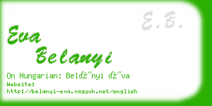 eva belanyi business card